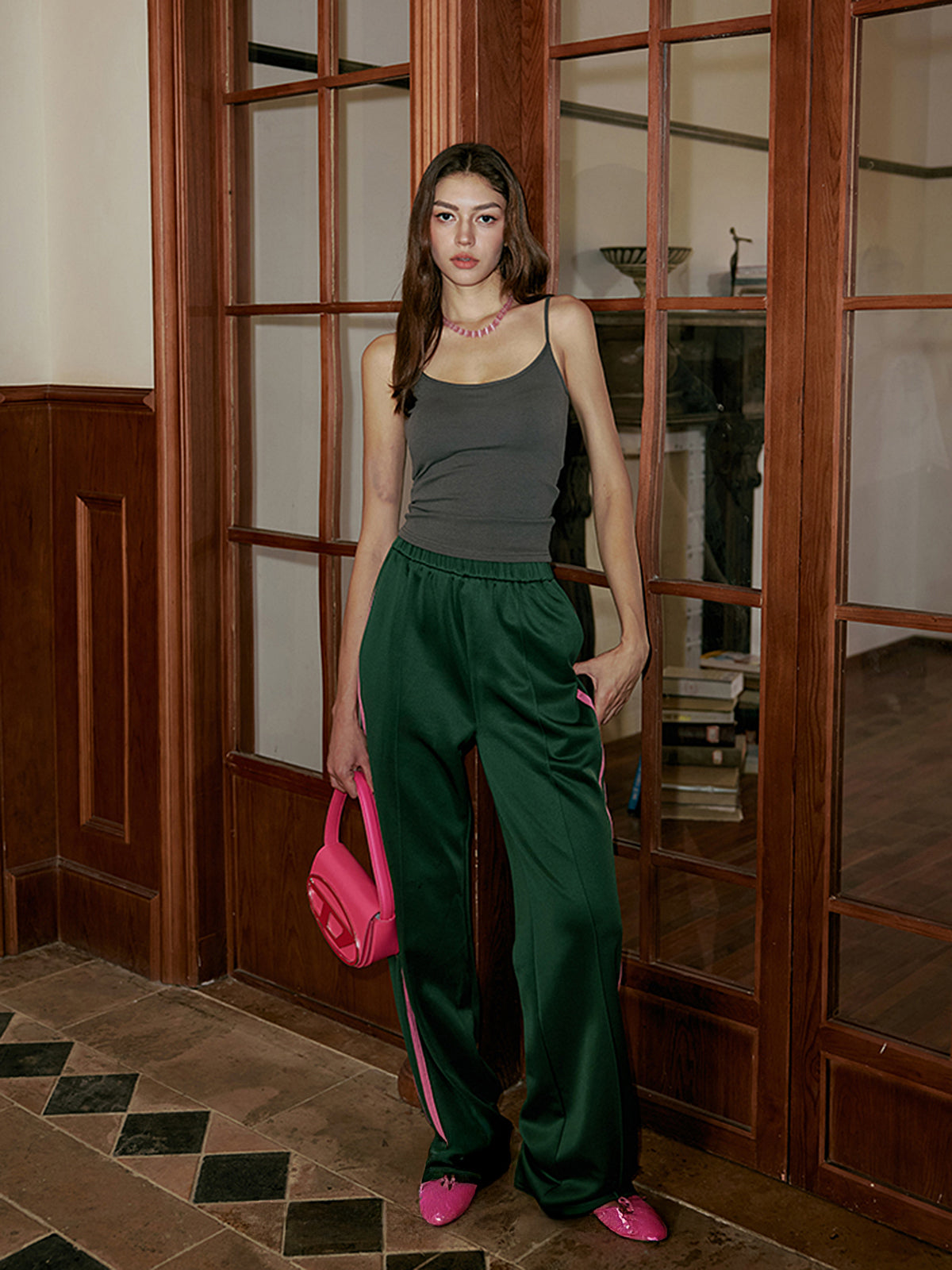 Side Striped High-Waist Sweatpants