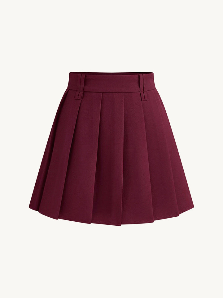 Pleated Mini Skirt Without Belt