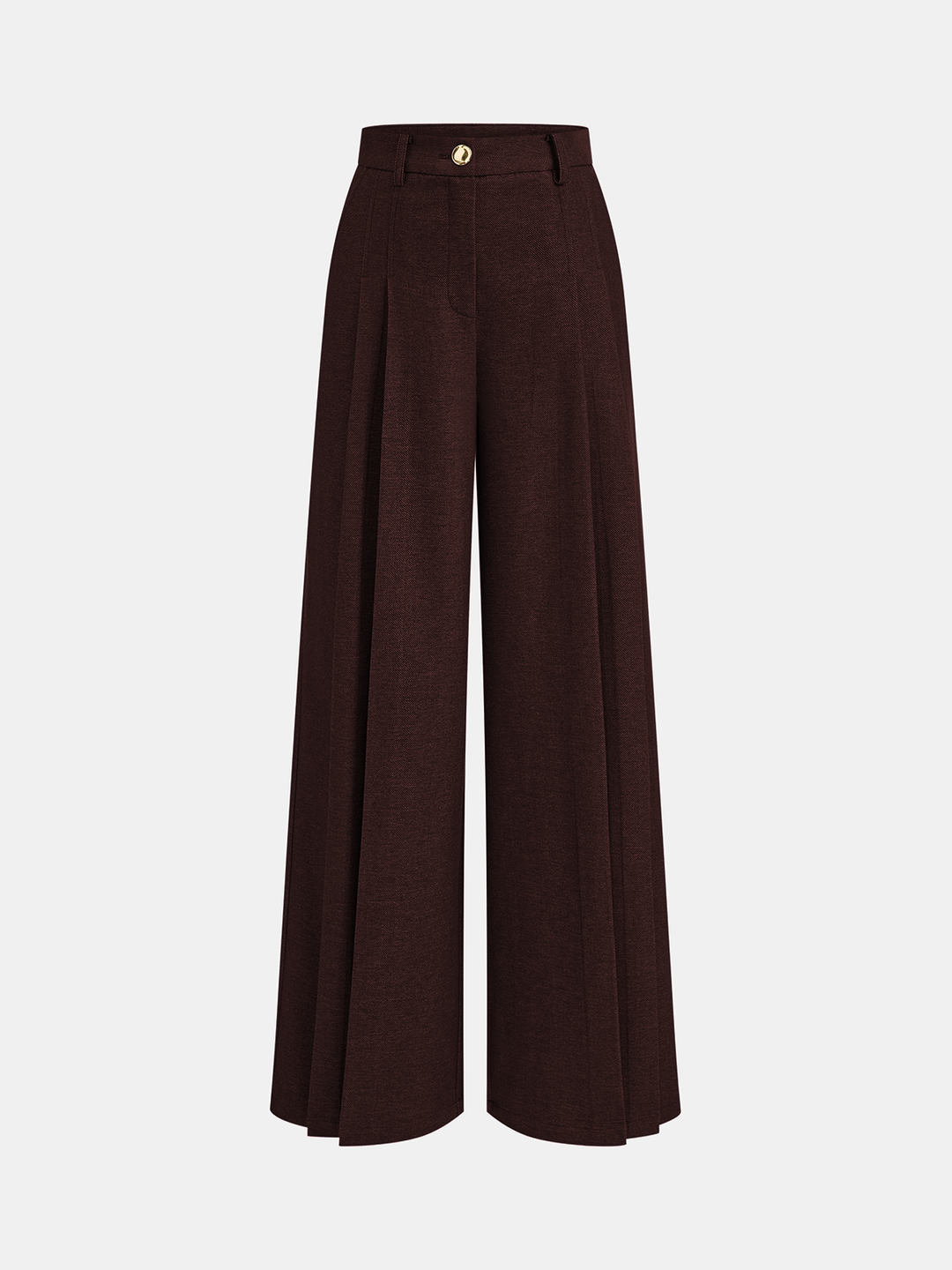 Mid-Waisted Pleated Wide-Leg Pants