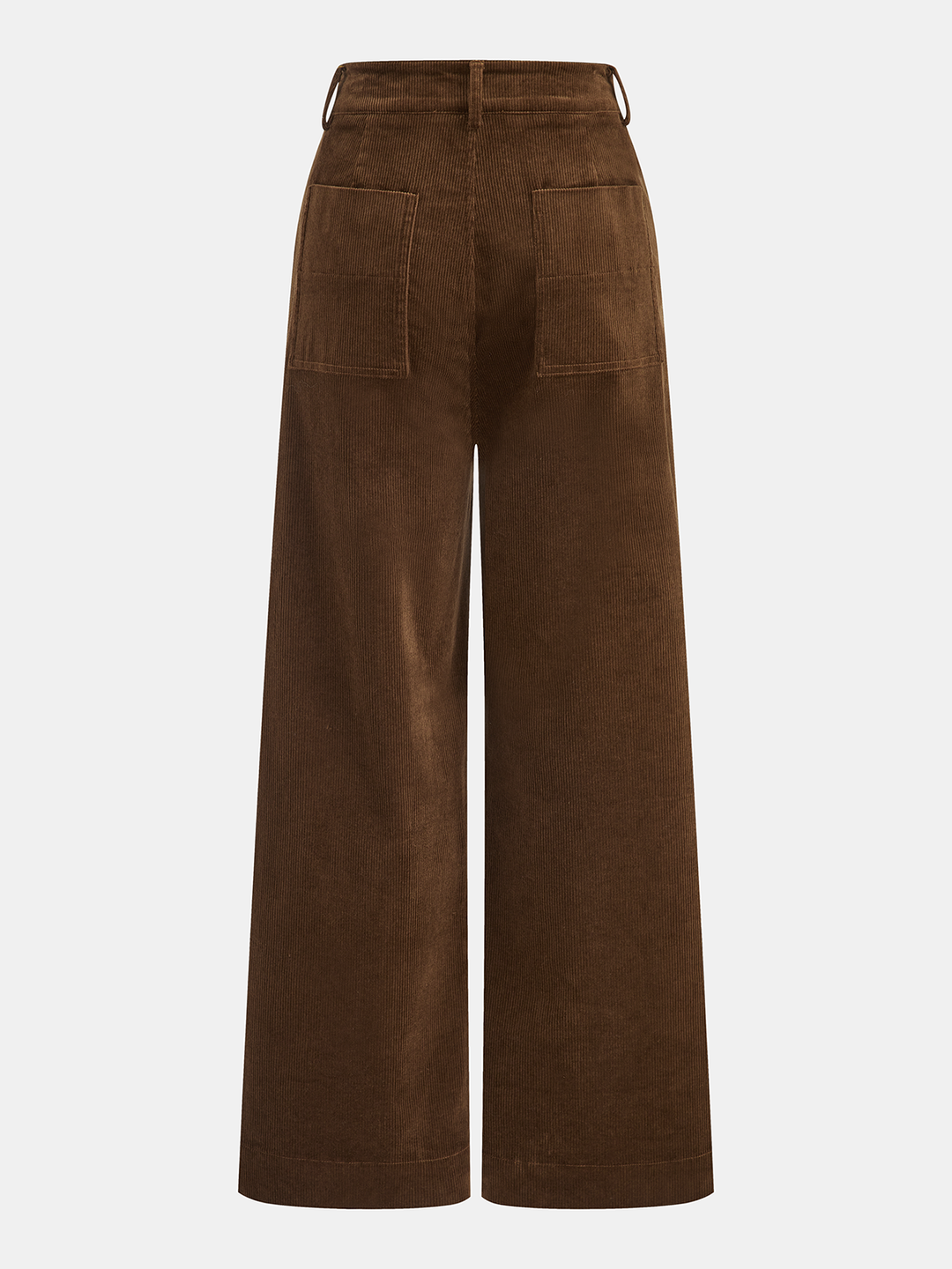 Mid-Waist Corduroy Wide-Leg Pants