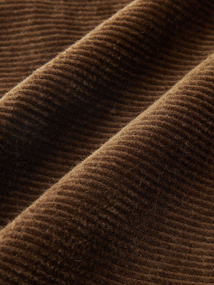 Mid-Waist Corduroy Wide-Leg Pants