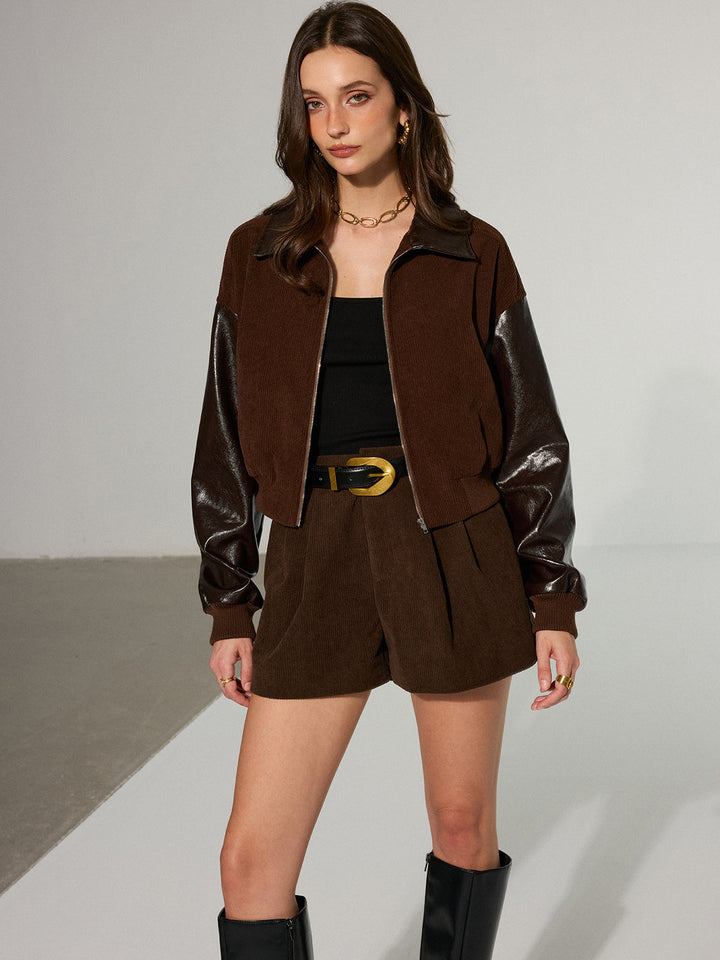 Pocket Corduroy Shorts without Belt