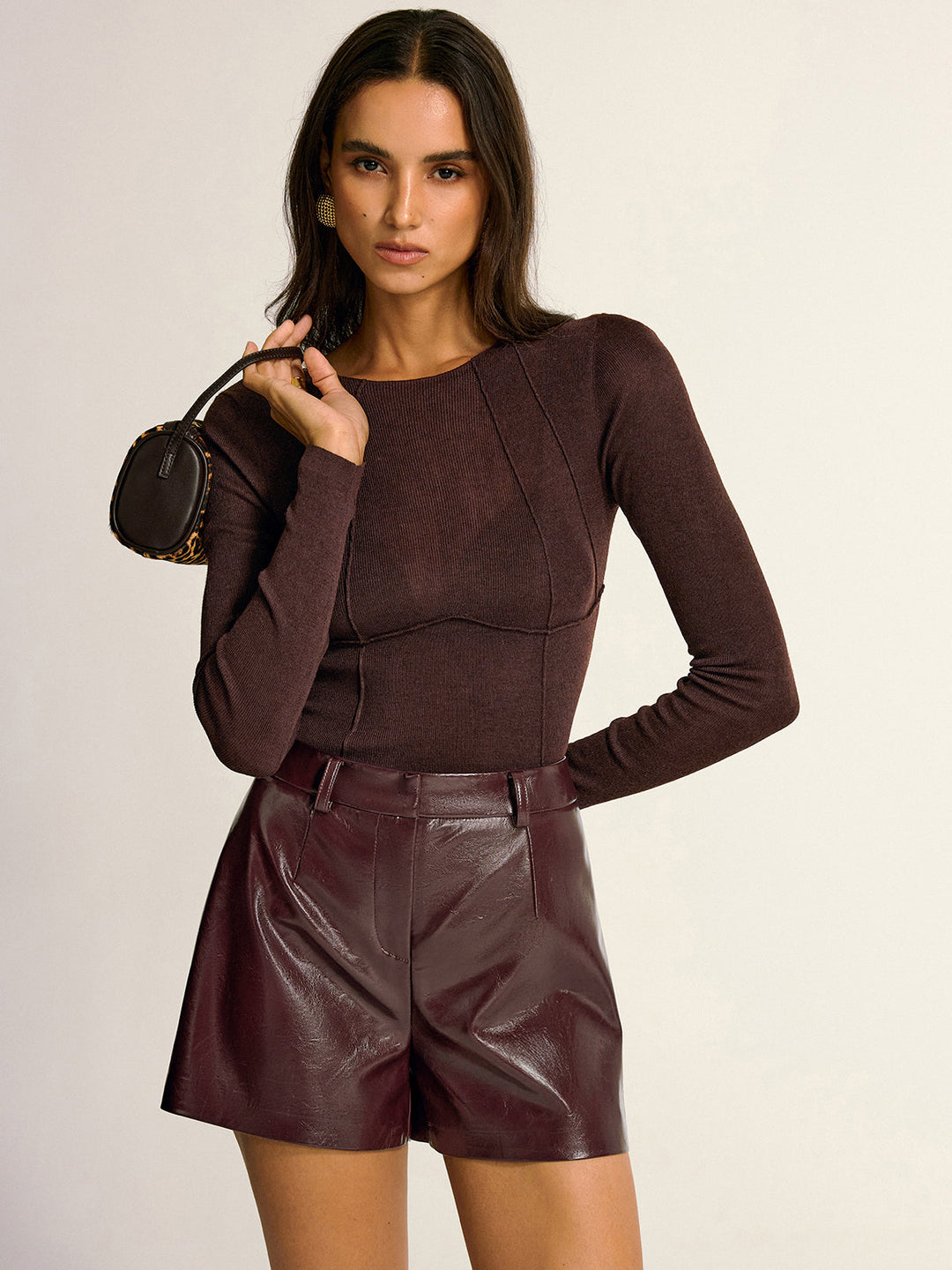 PU Leather Shorts without Belt