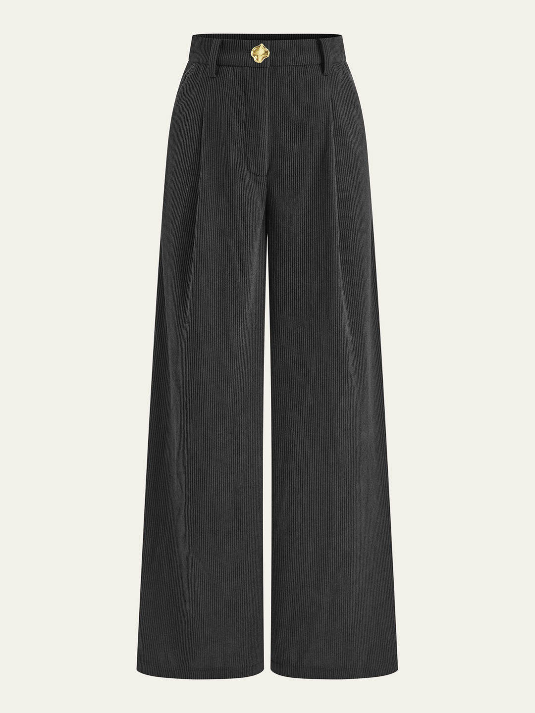 Corduroy Wide-Leg Pleated Pants