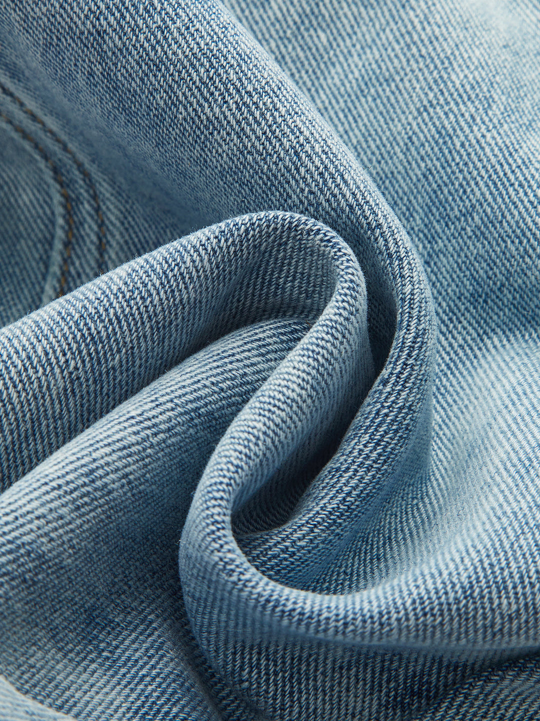 High-Waist Denim Asymmetric Curved-Leg Jeans