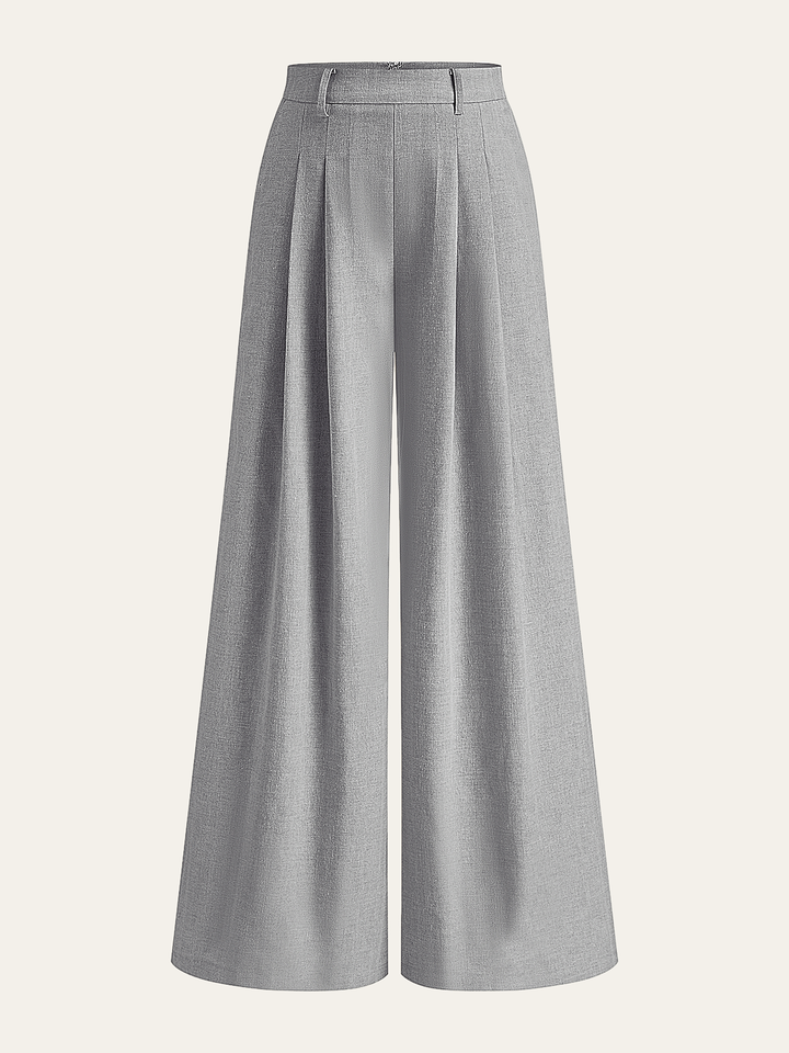 Linen Blend Wide-Leg Pants