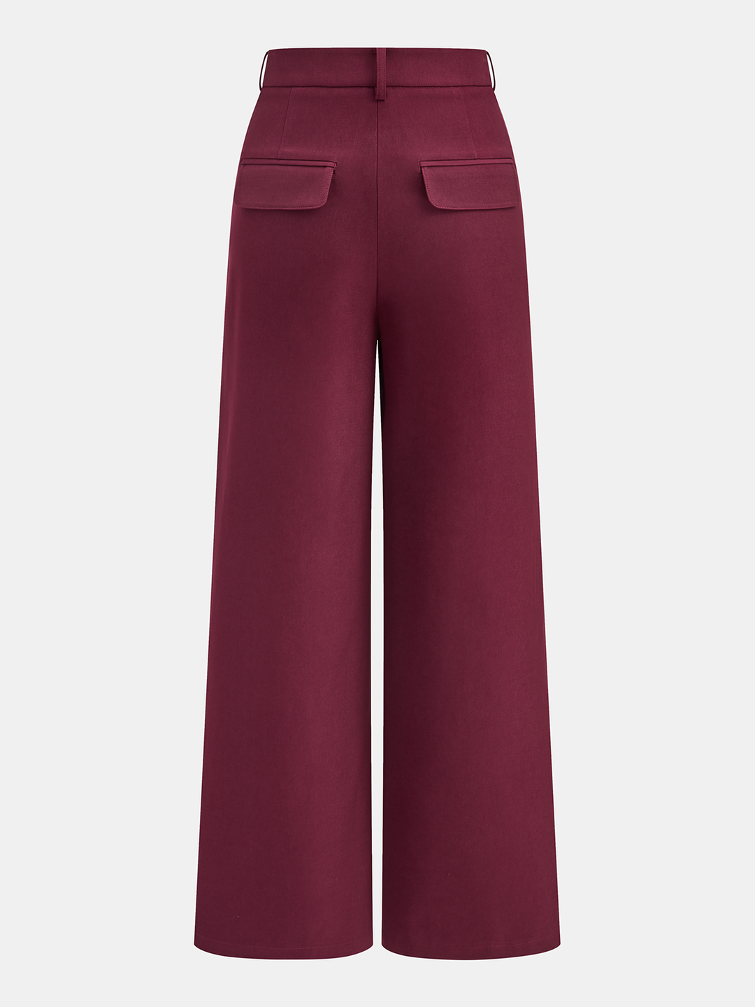 High-Waist Metal Button Pleated Wide-Leg Pants