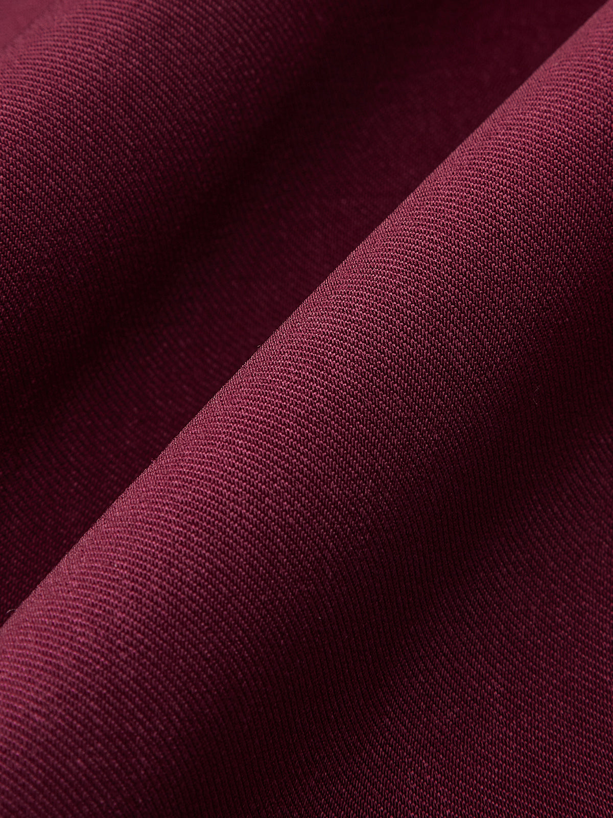 High-Waist Metal Button Pleated Wide-Leg Pants