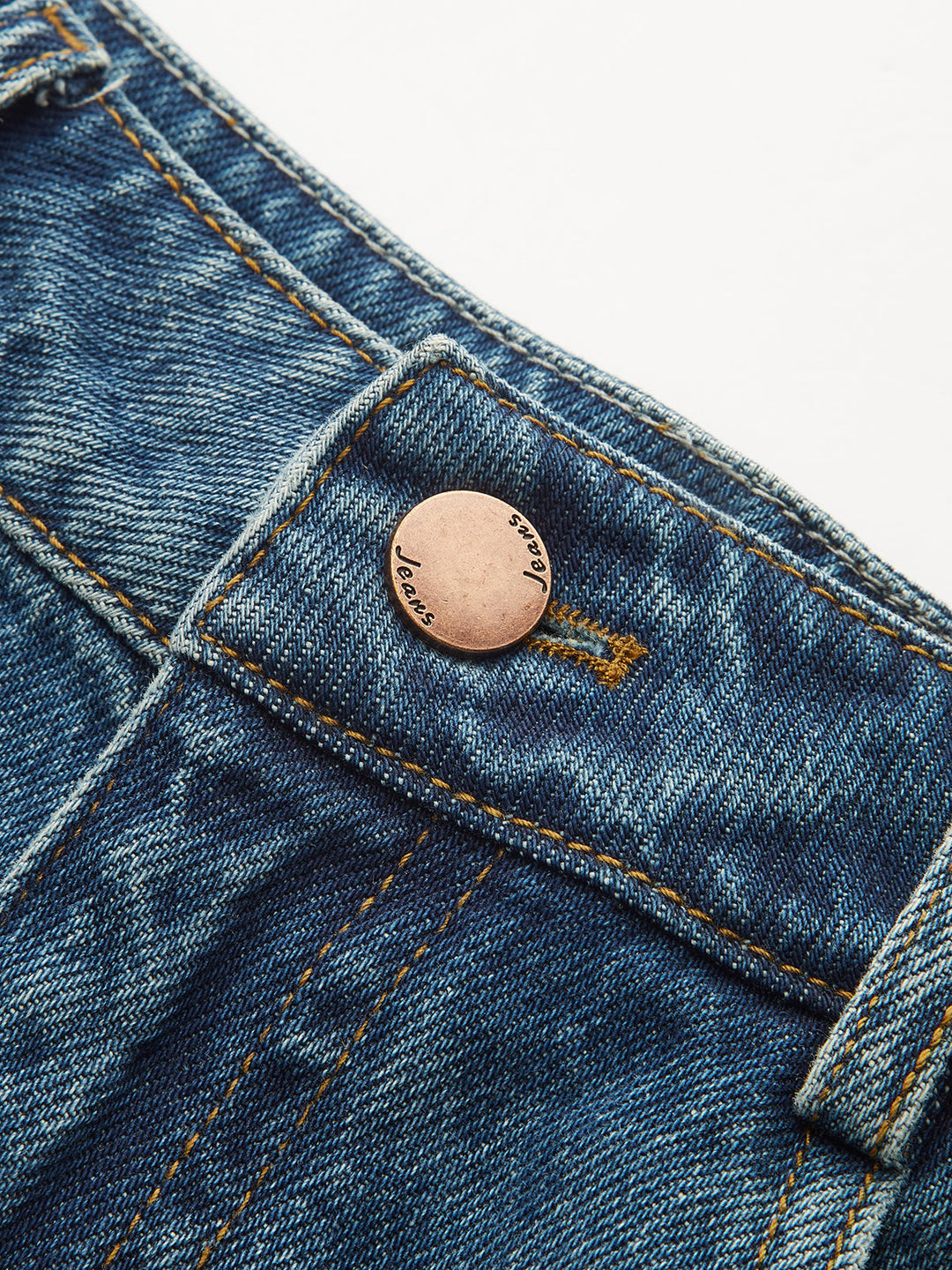 Mid-Waist Denim Curved-Leg Jeans