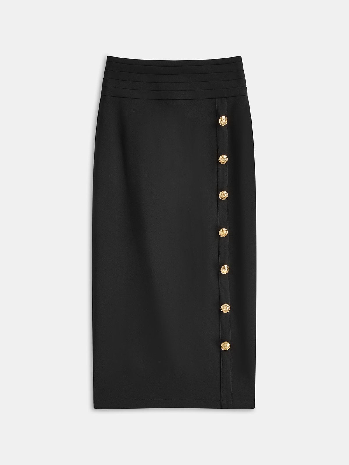 Metal Decor Midi Pencil Skirt