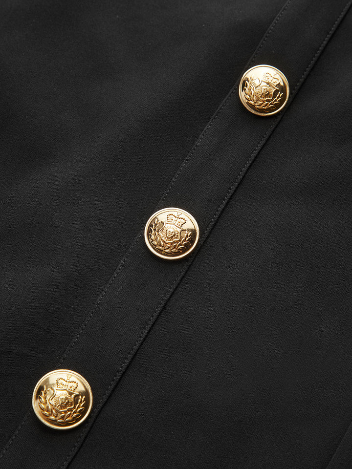 Metal Decor Midi Pencil Skirt