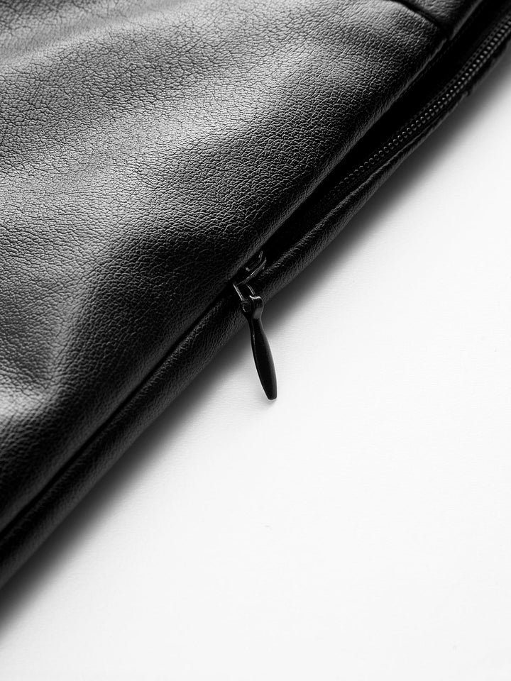 Faux Leather Slit Mini Skirt