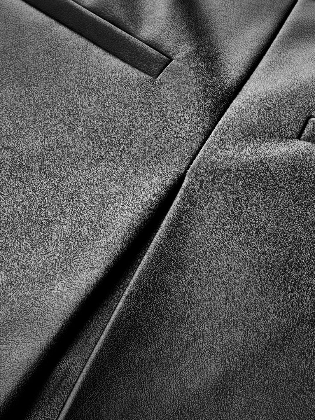 Faux Leather Slit Mini Skirt