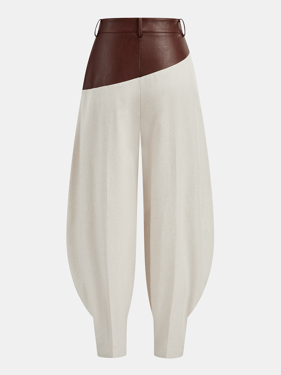 Faux Leather Paneled Balloon Pants