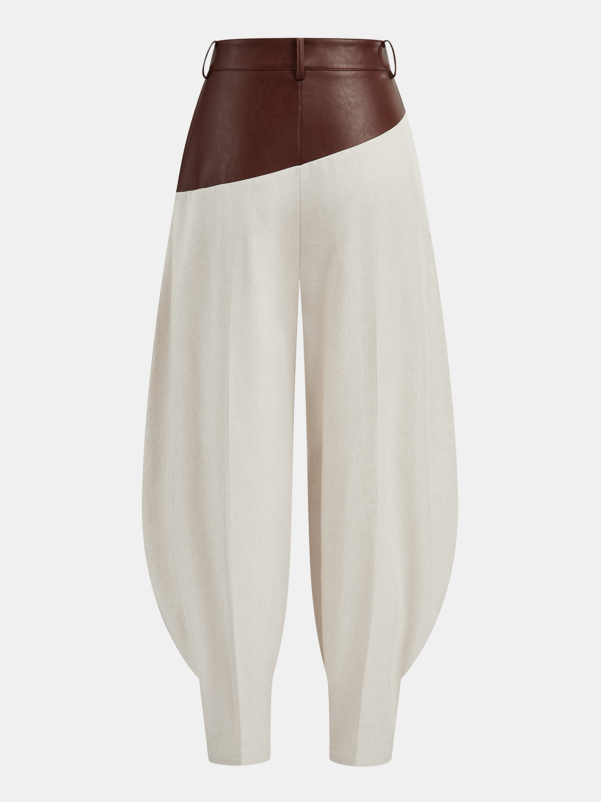 Faux Leather Paneled Balloon Pants