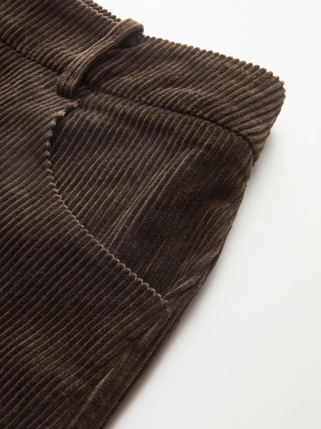 Mid-Waist Corduroy Straight-Leg Pants