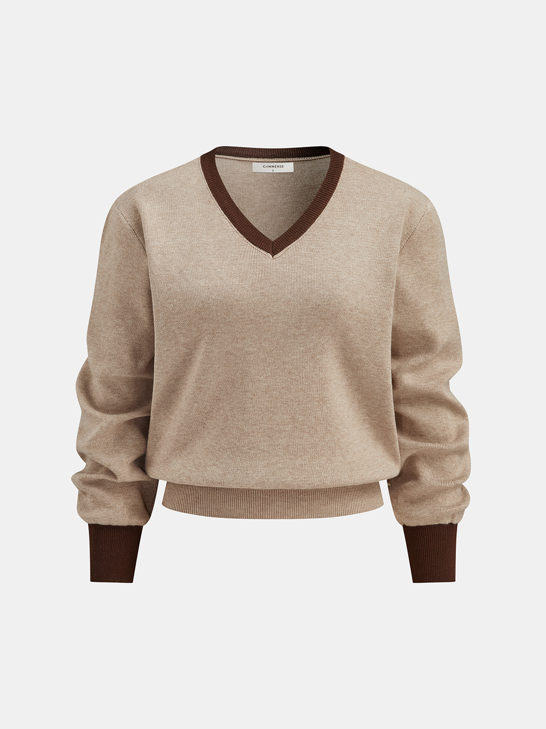 Contrast Trim Knit Top and Midi Skirt Set