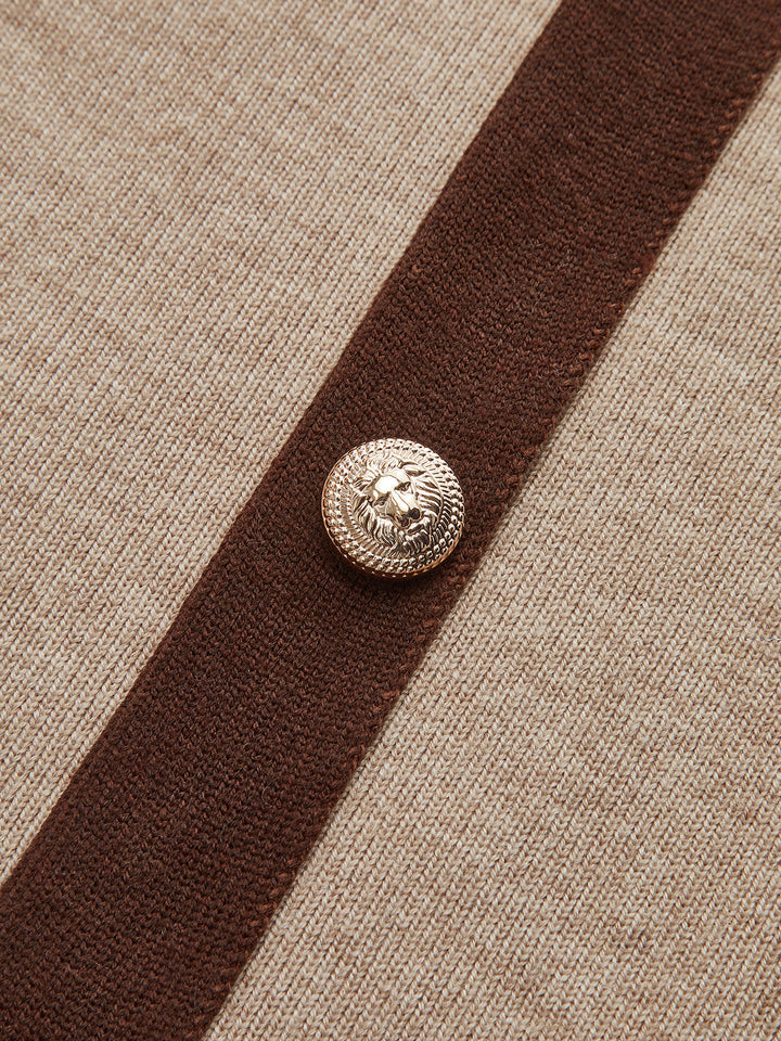 Contrast Trim Knit Top and Midi Skirt Set