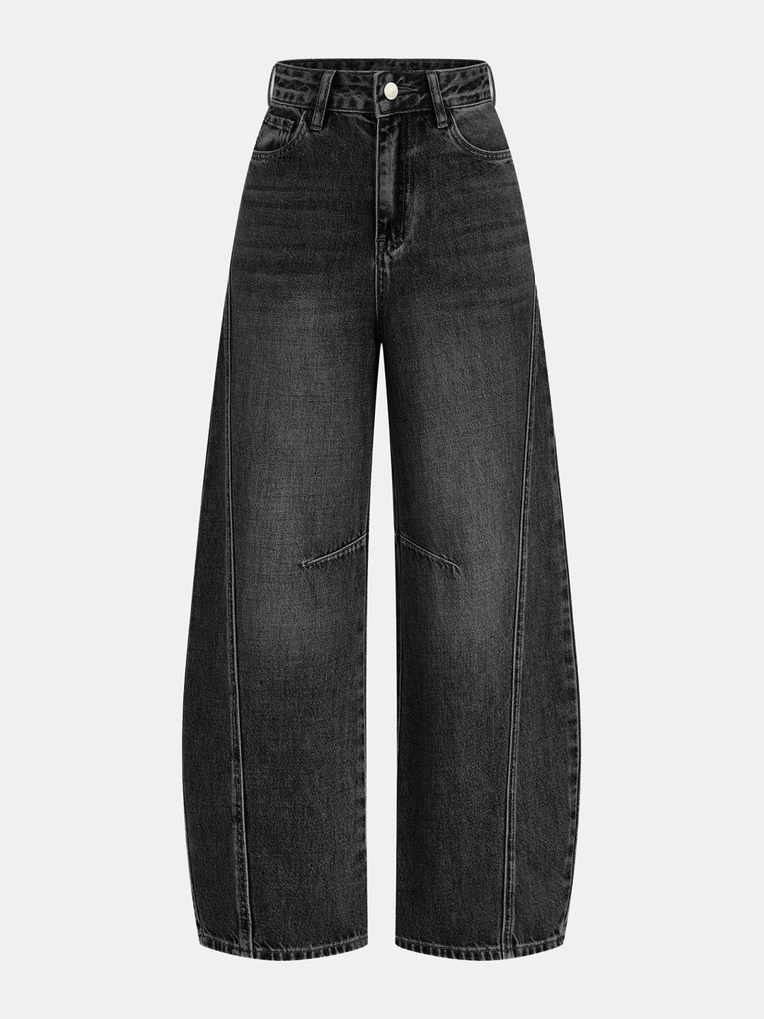 Denim Curved-Leg Jeans