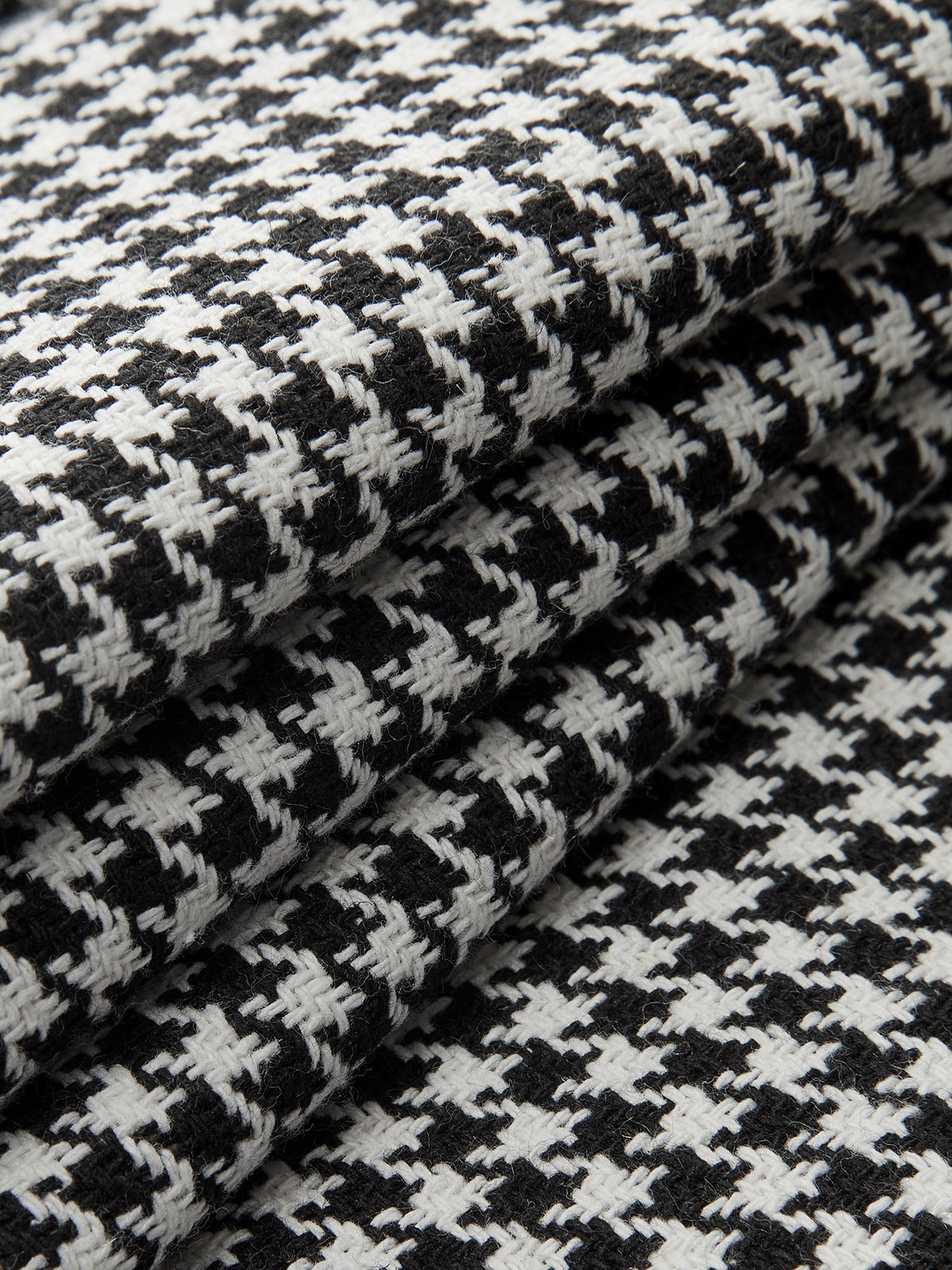 Houndstooth Pleated Buttoned Wide Leg Pants