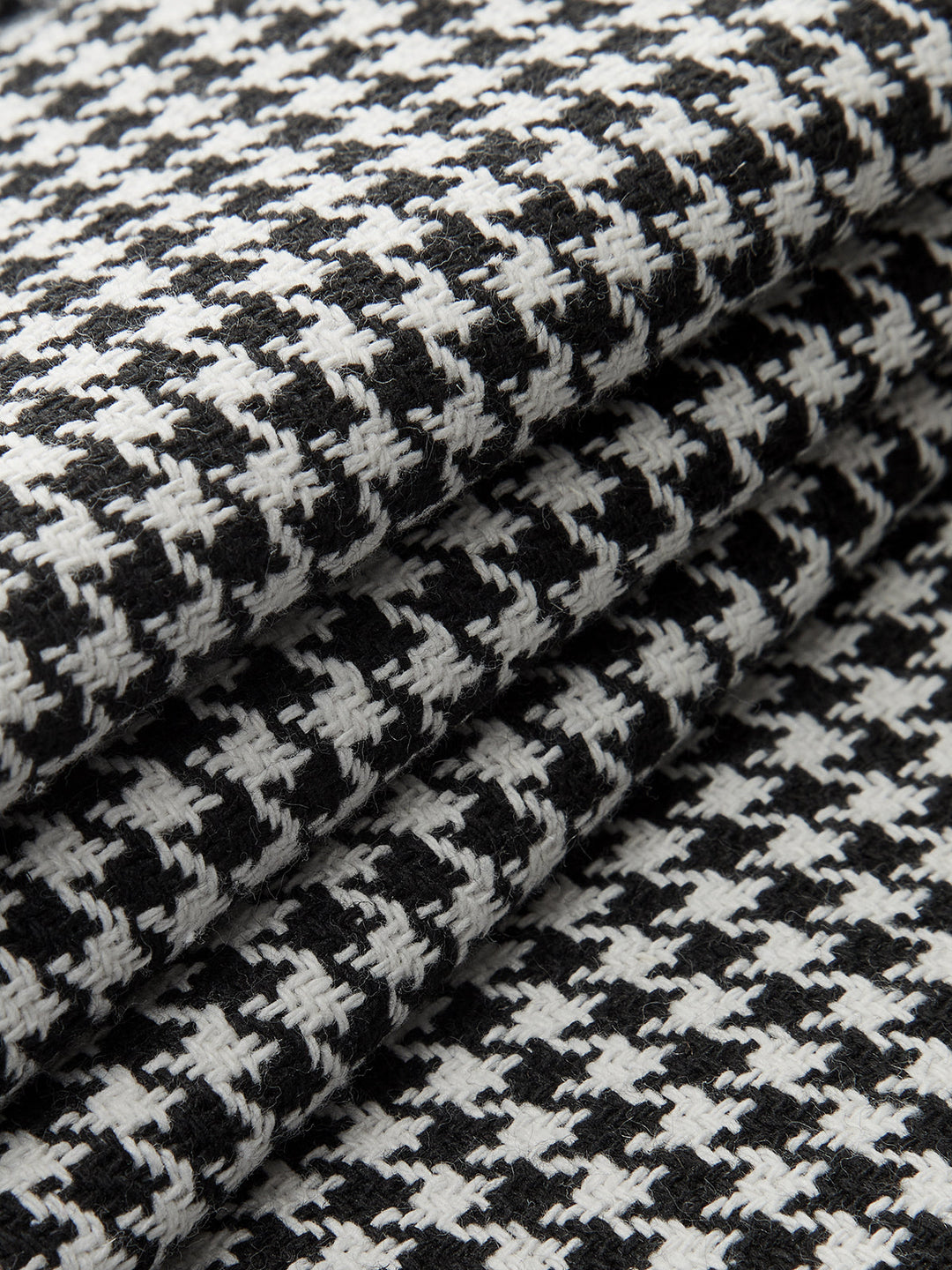 Houndstooth Pleated Buttoned Wide Leg Pants