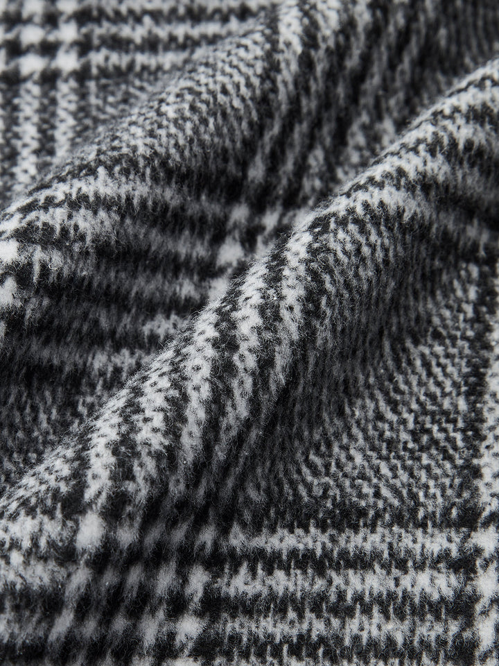 Belted Plaid High-Waisted Pants