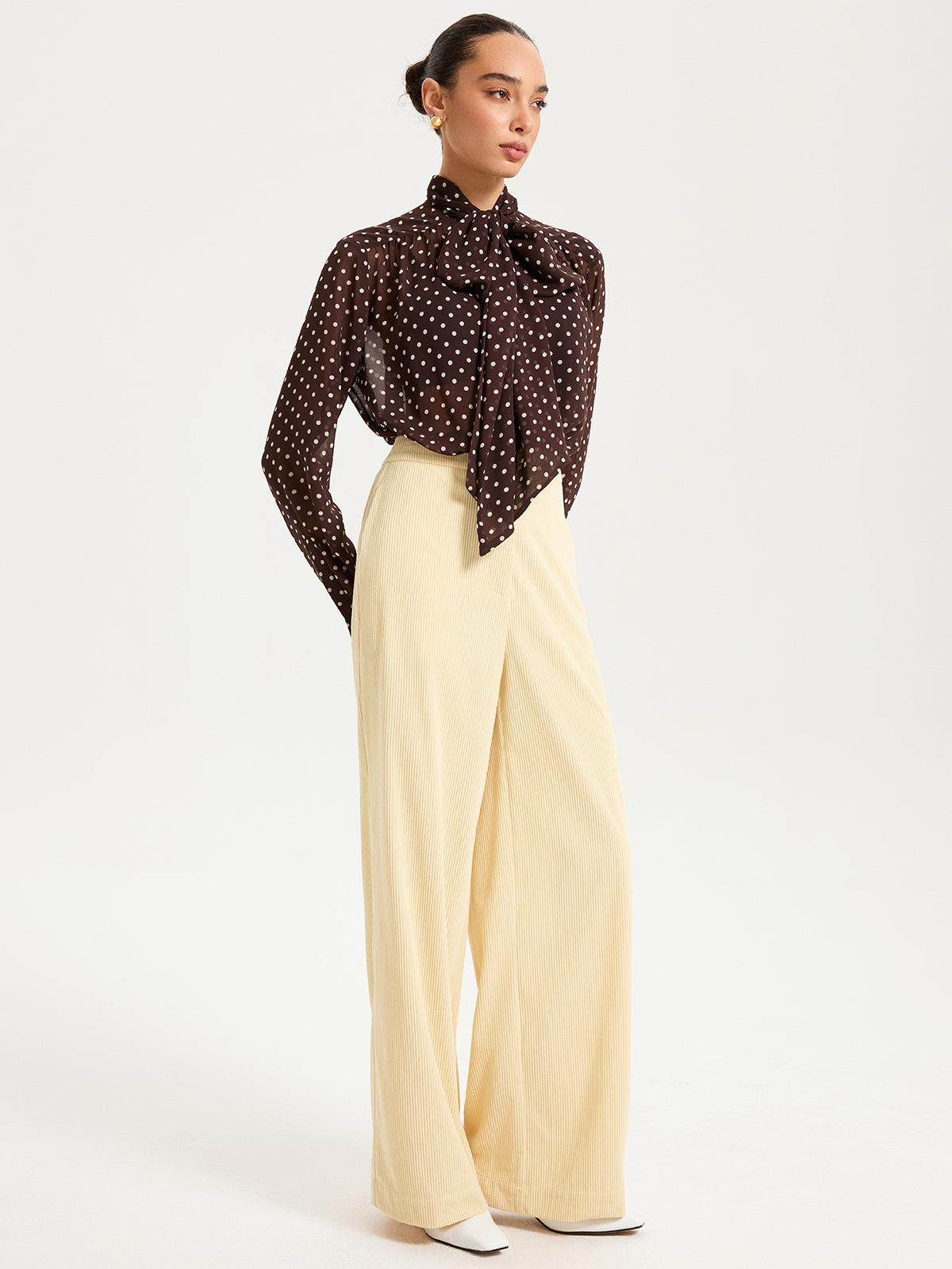 High-Waist Corduroy Wide-Leg Pants