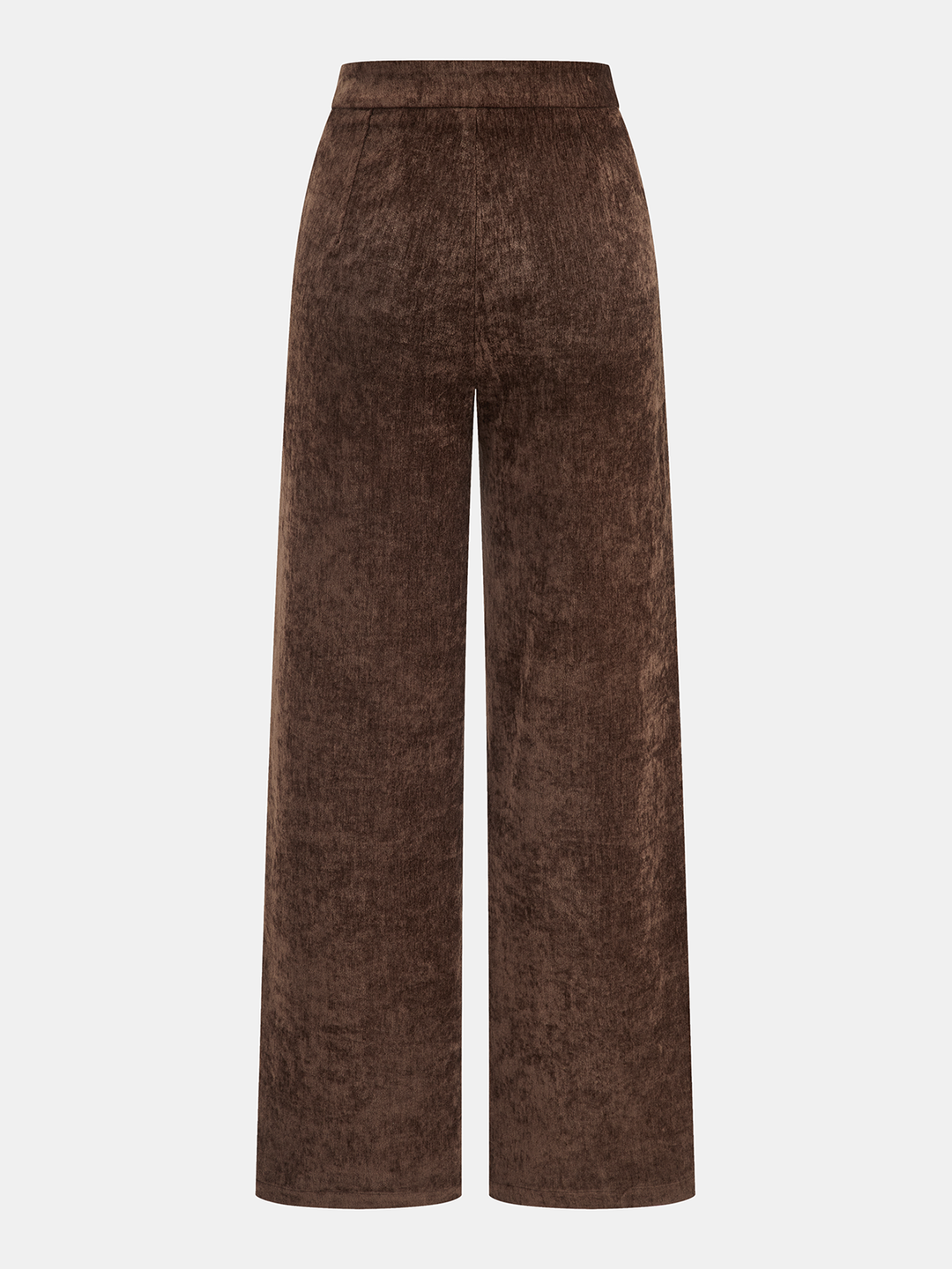 Mid-Waist Velvet Wide-Leg Pants