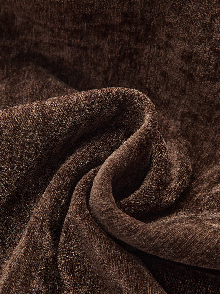 Mid-Waist Velvet Wide-Leg Pants