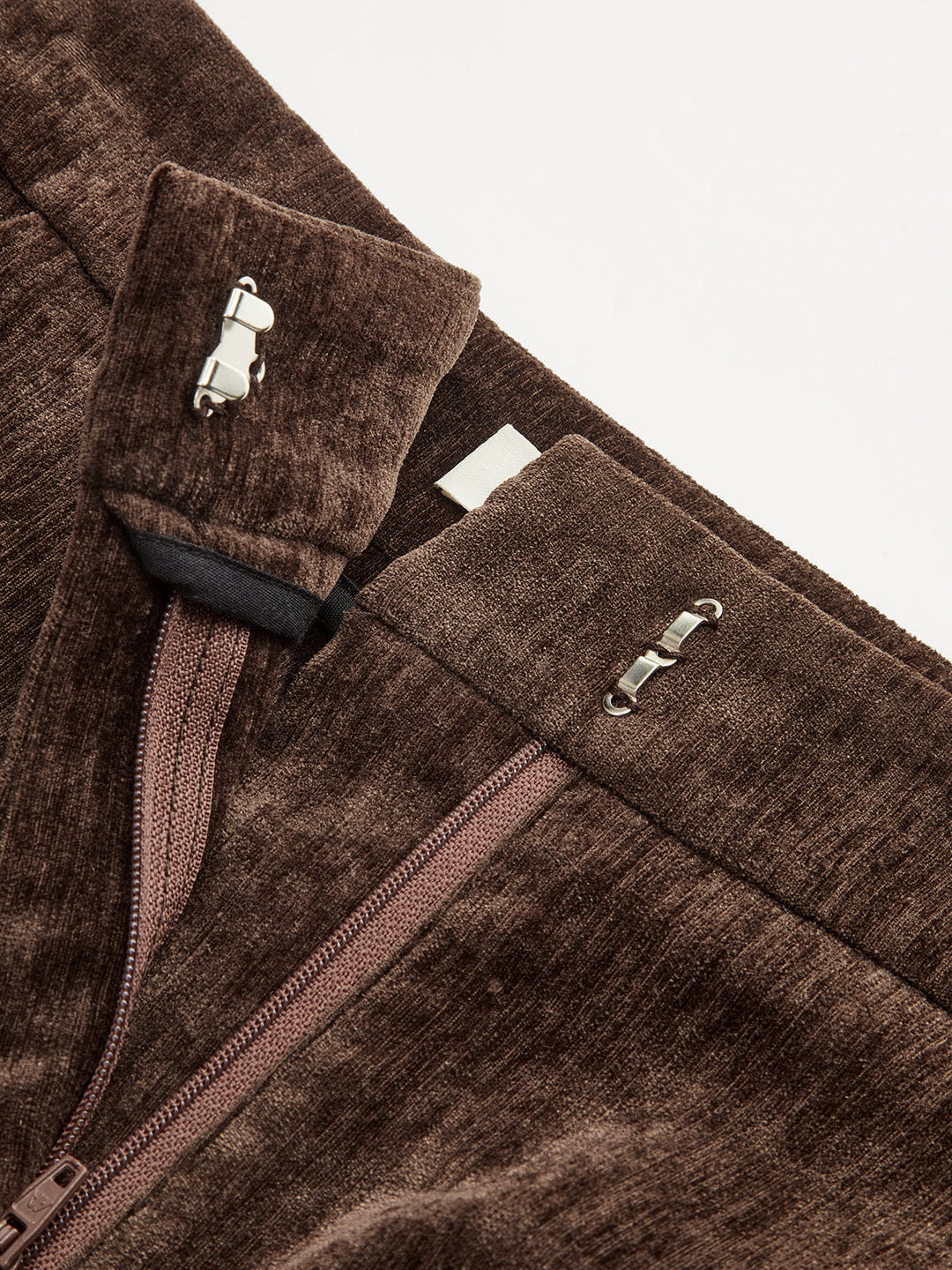 Mid-Waist Velvet Wide-Leg Pants