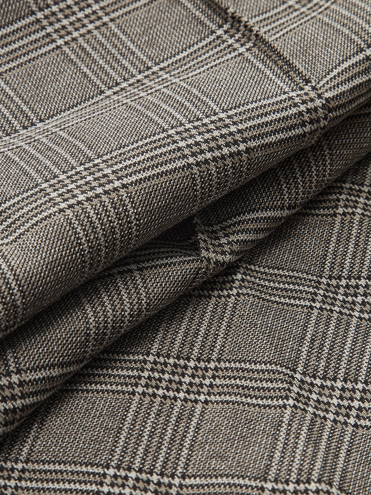 High-Waist Button Detail Plaid Wide-Leg Pants