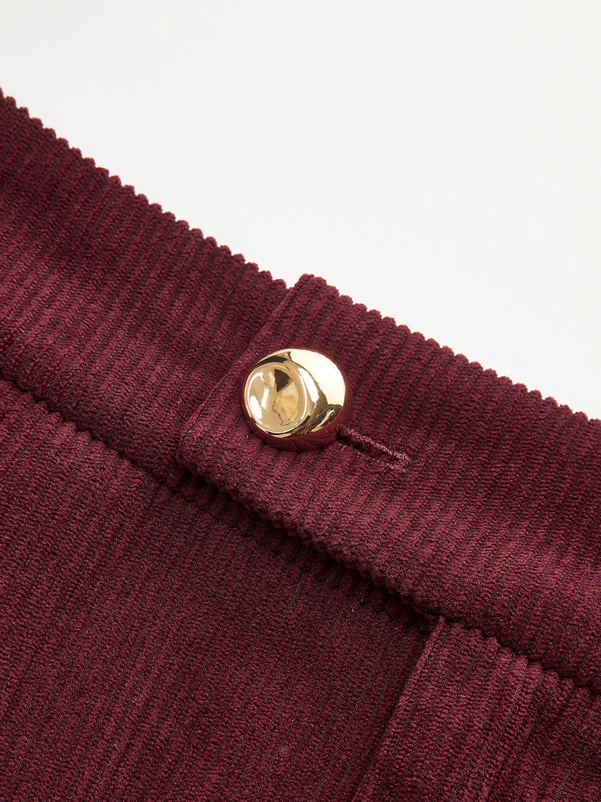 Pleated Cotton Corduroy Wide Leg Pants