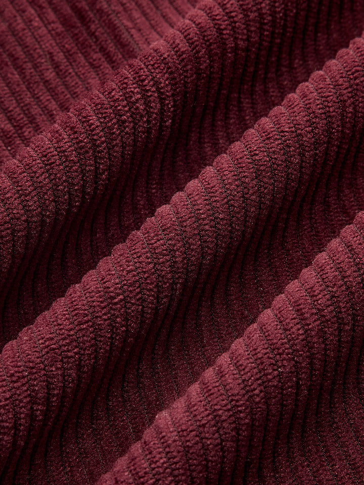 Pleated Cotton Corduroy Wide Leg Pants