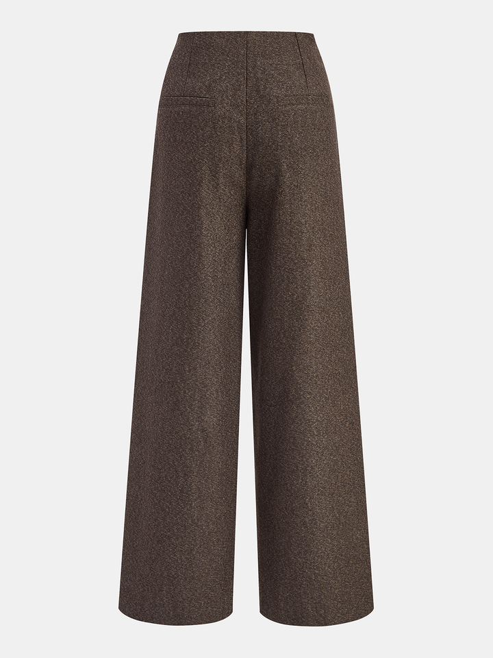 Buttoned Twill Retro Pants