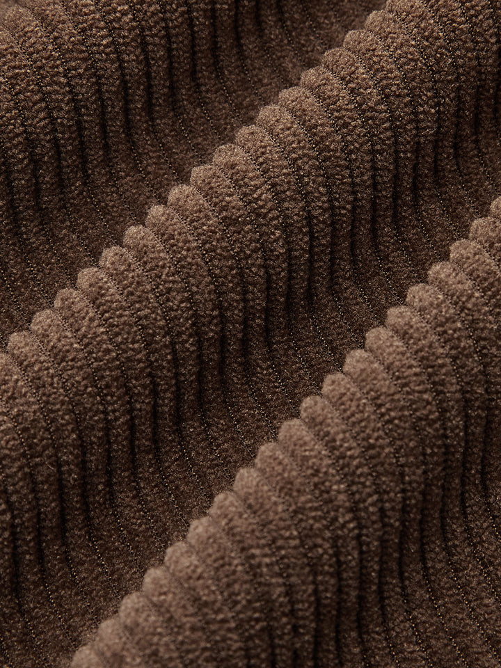 Belted Corduroy High-Waist Pants