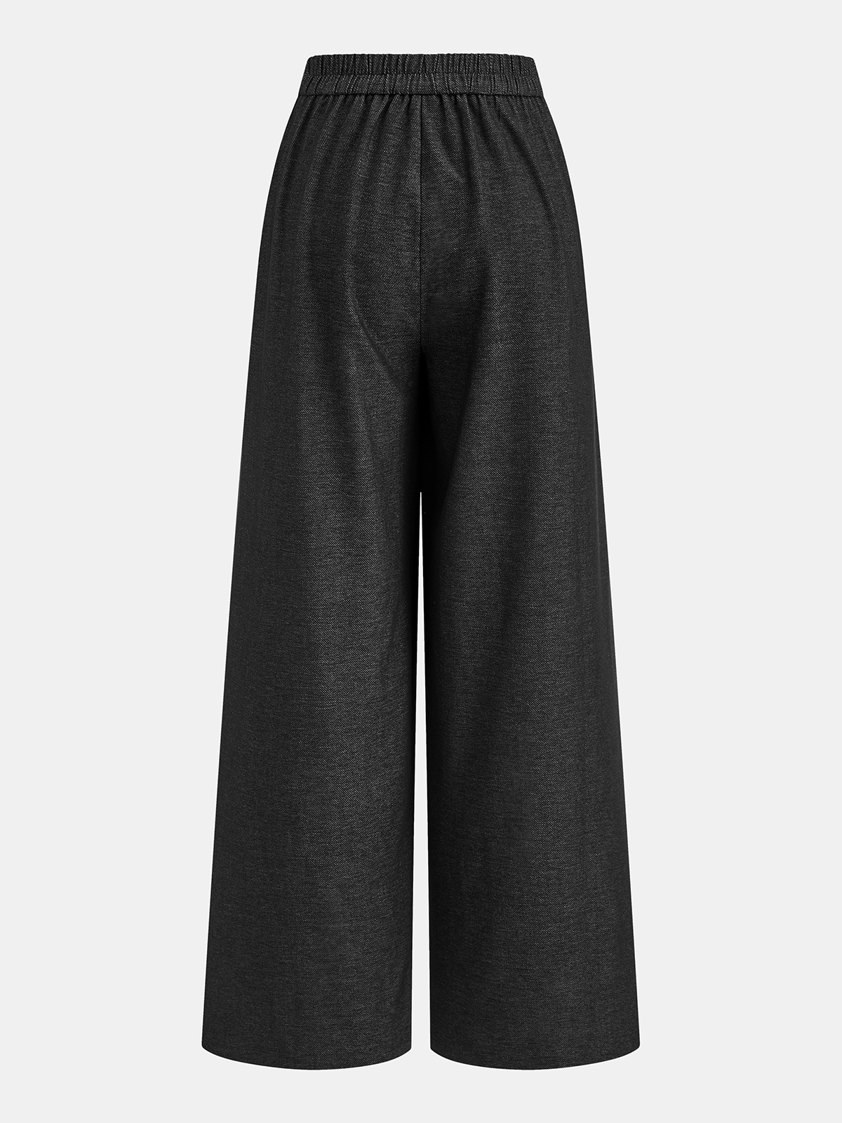 Elastic Waist High-Waist Wide-Leg Pants