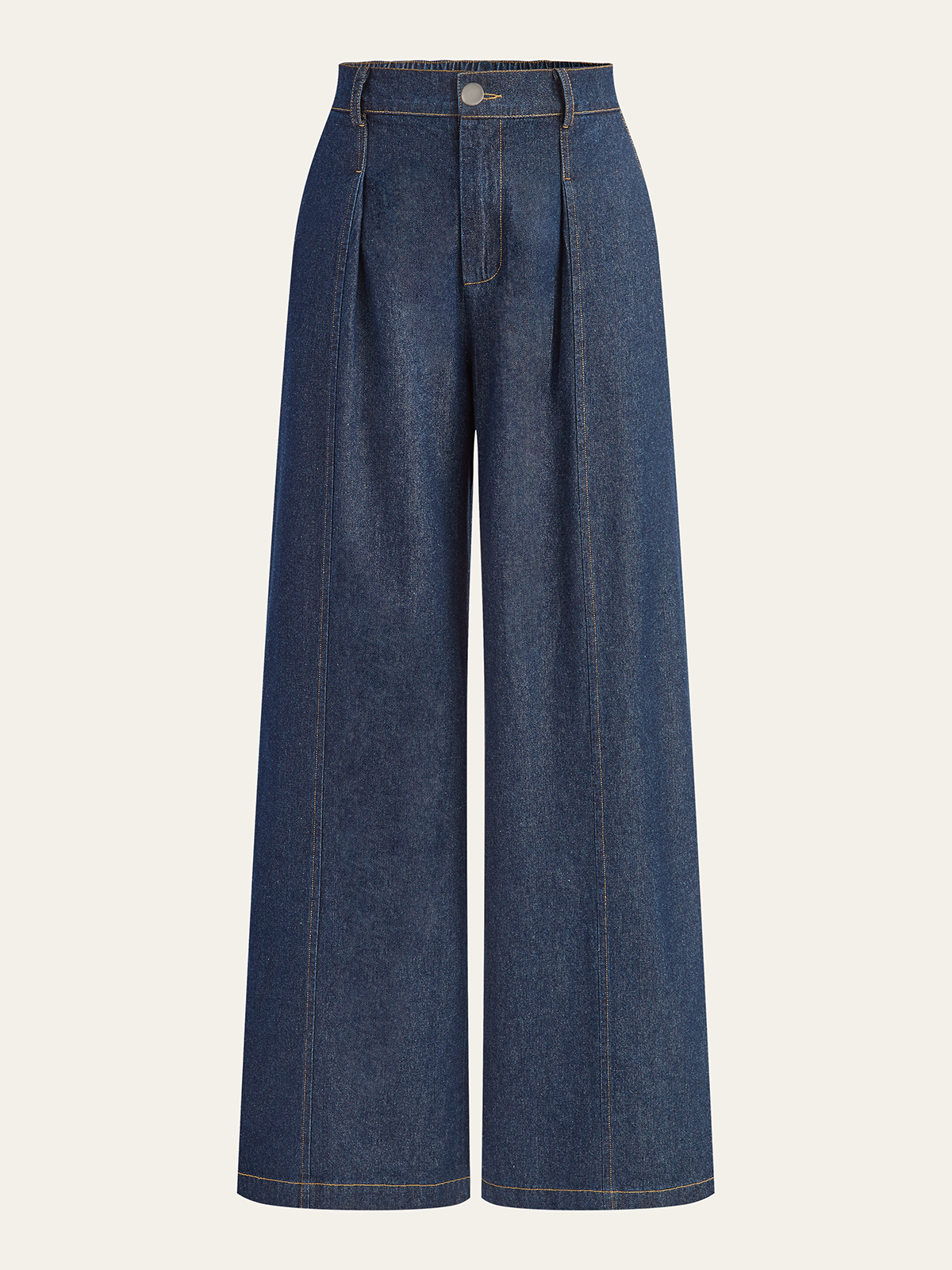 Mid-Waisted Wide-Leg Denim Pants