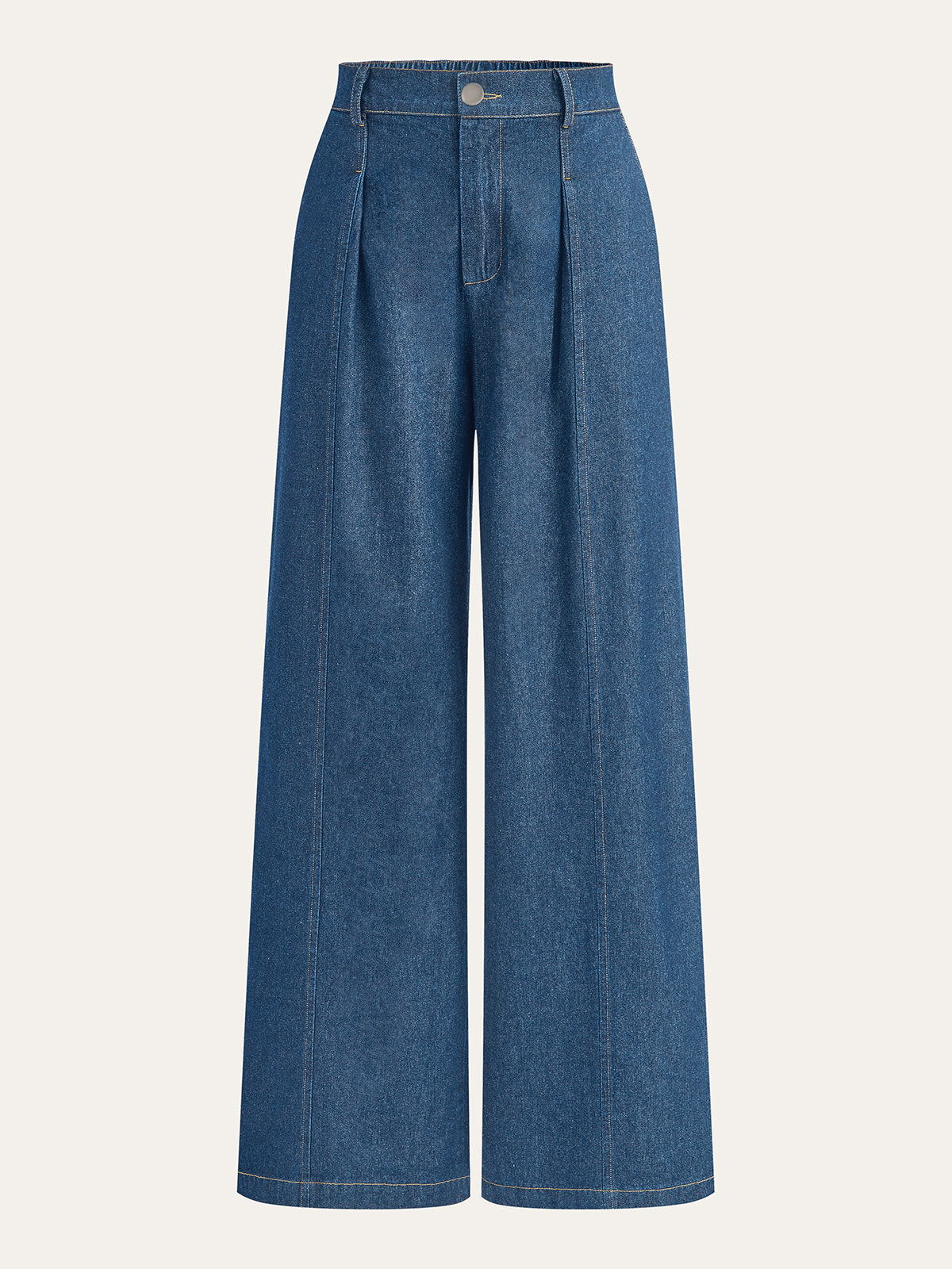 Mid-Waisted Wide-Leg Denim Pants