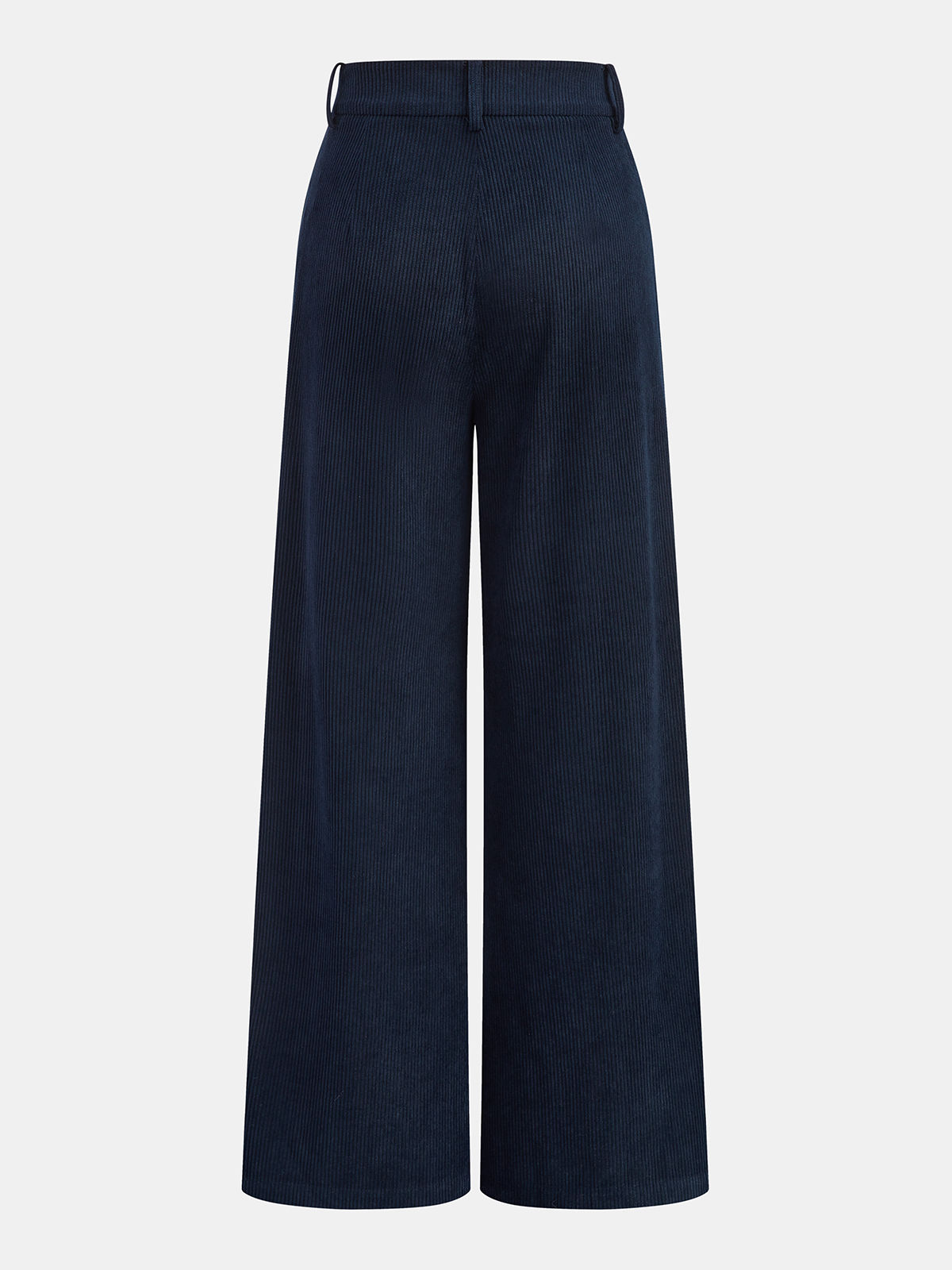 Corduroy Pleated Mid-Waist Wide-Leg Pants