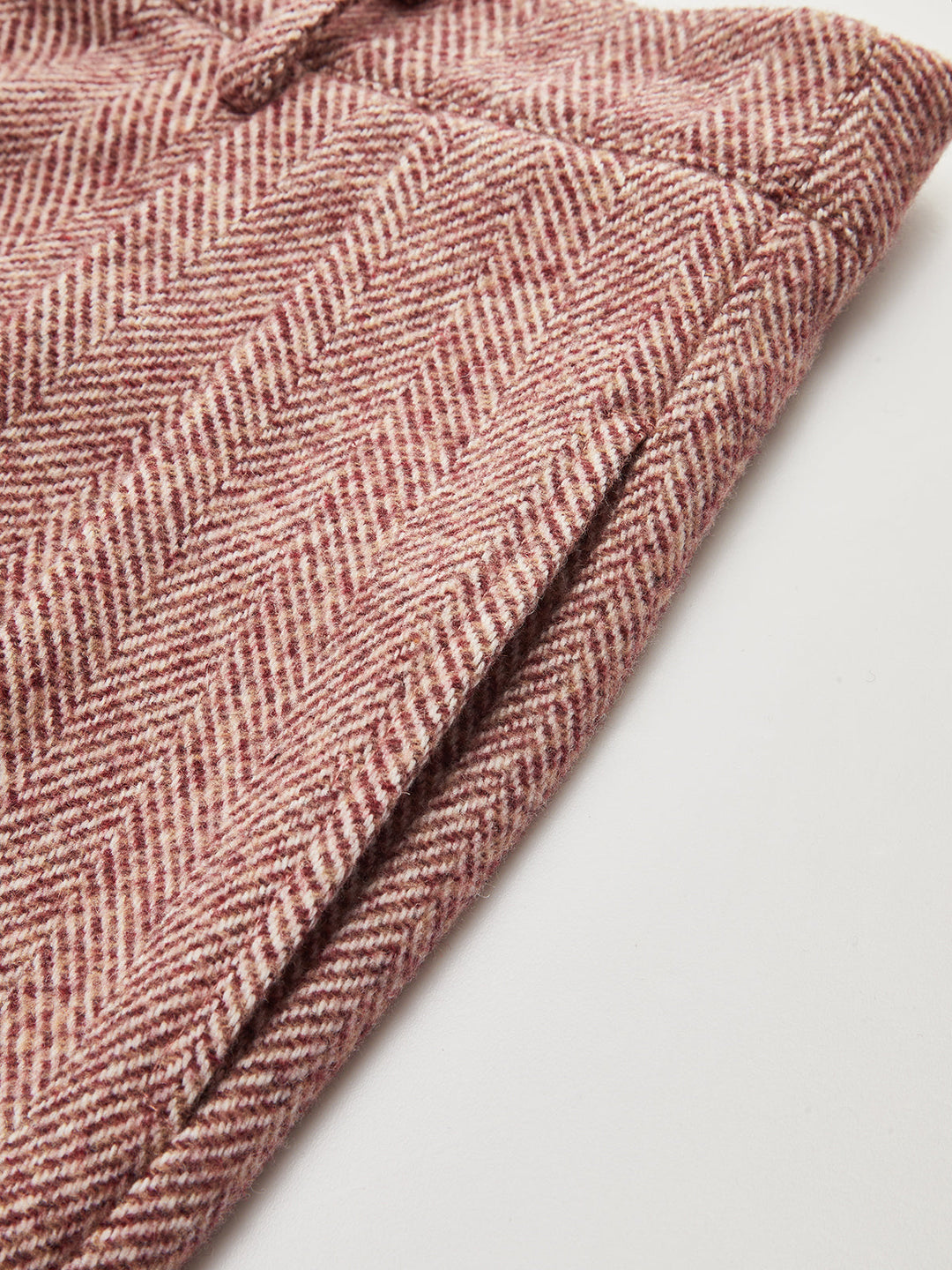 Herringbone Wool-Blend Wide-Leg Pants