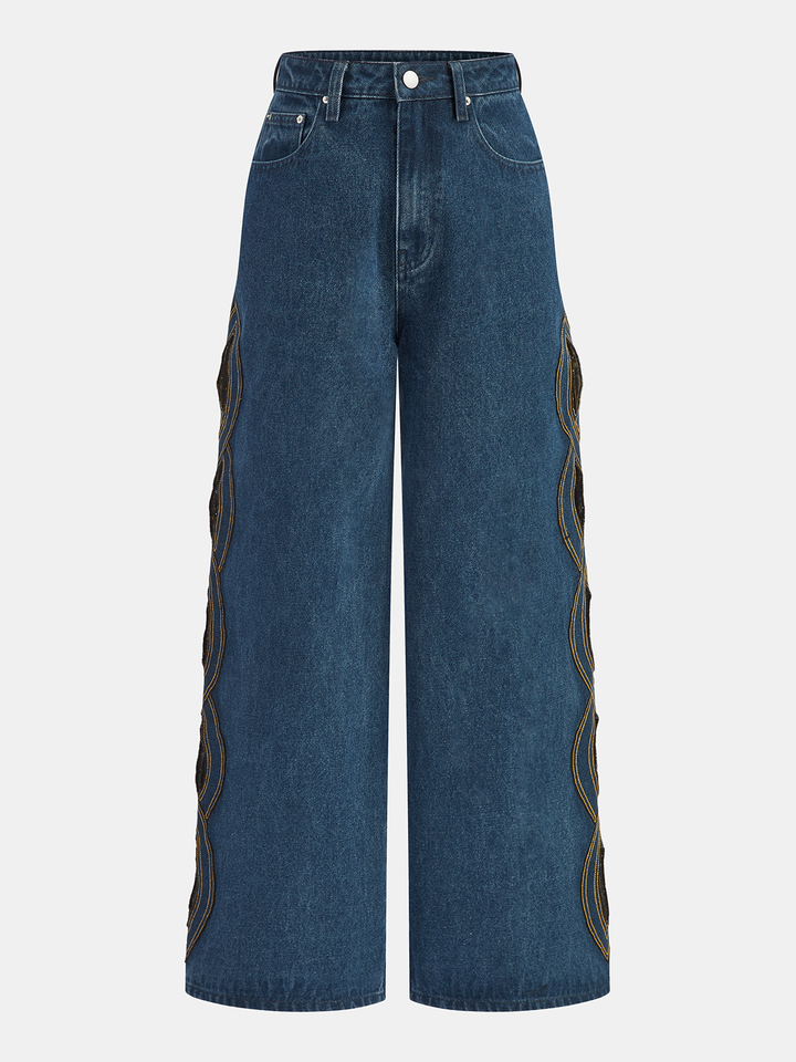Irregular Cut-out Jeans