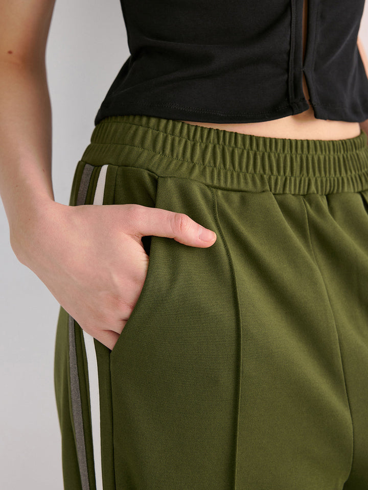 Side Stripe Slit Sweatpants