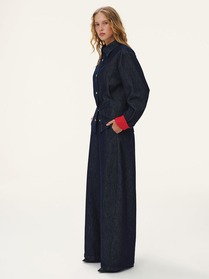 Heart-Back Denim Straight-Leg Jeans