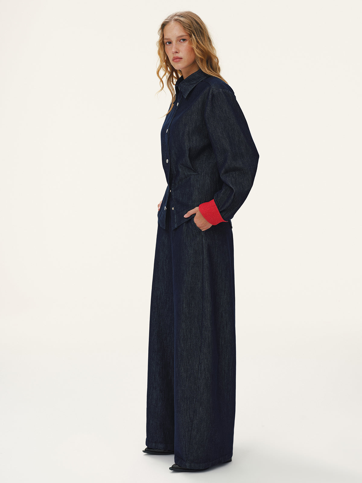 Heart-Back Denim Straight-Leg Jeans