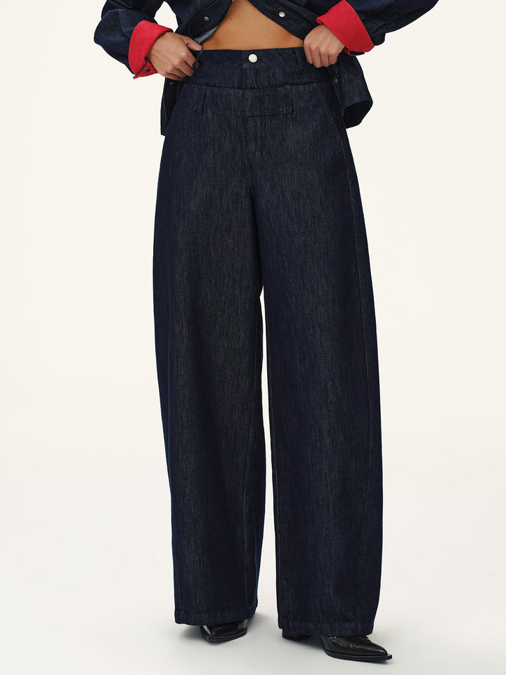 Heart-Back Denim Straight-Leg Jeans