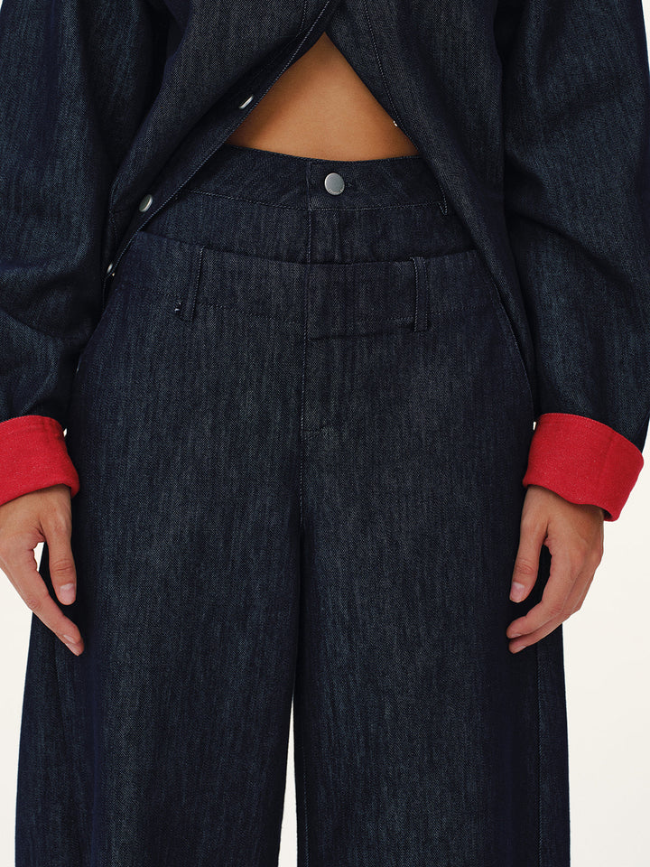 Heart-Back Denim Straight-Leg Jeans