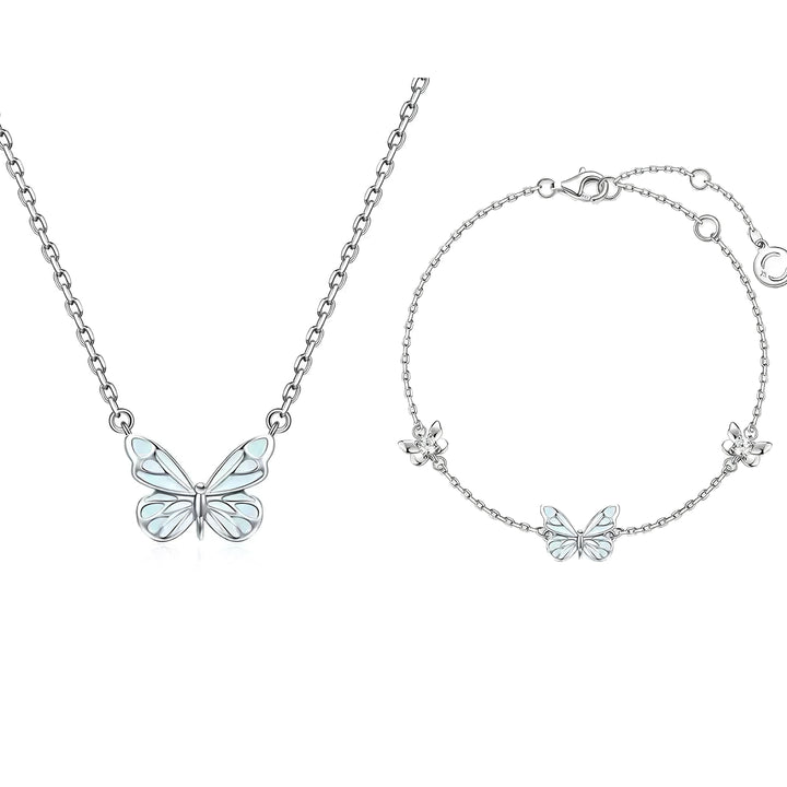 Dreamy Blue Butterfly Jewelry 2-in-1 Set