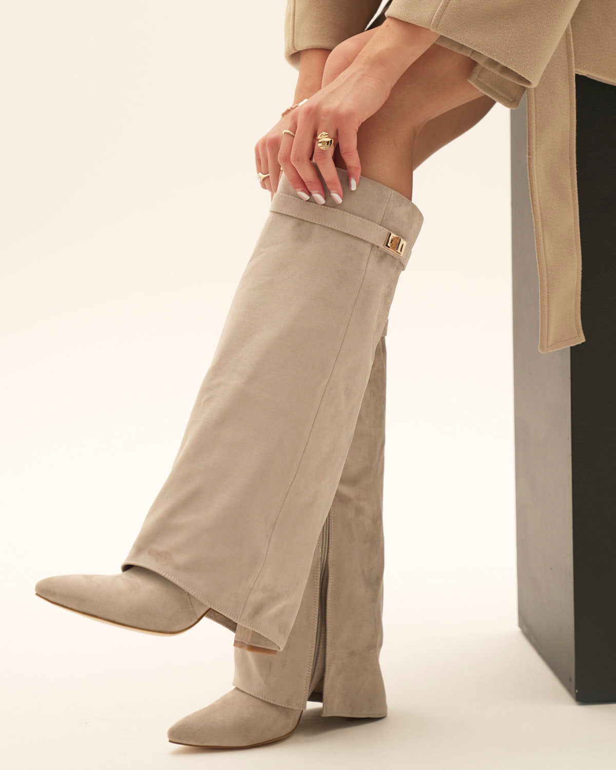 Lavista Suede knee high boots - Taupe