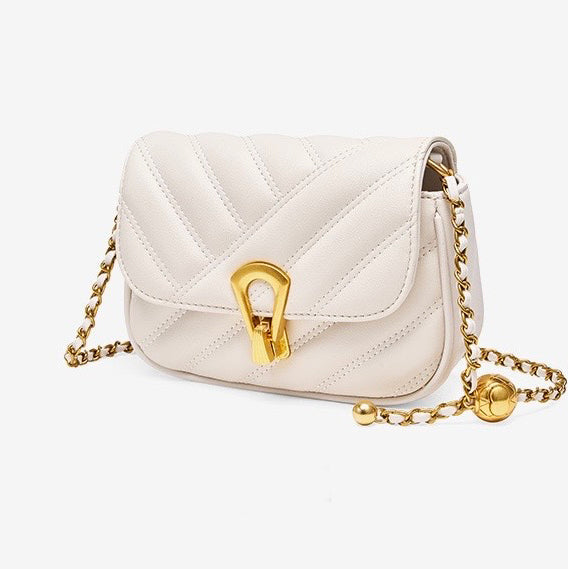 Women’s Genuine Leather Mini Chain Shoulder Bag – 2025 Summer Luxe Edition