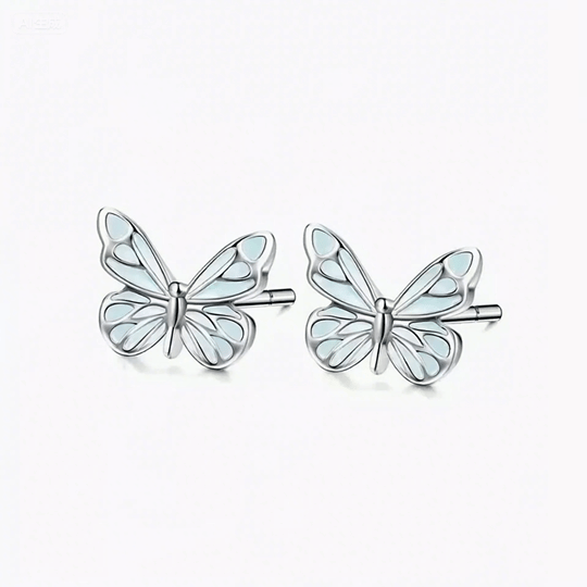 Luminous Dream Blue Butterfly Earrings